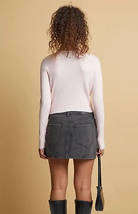 Beverly and Beck Mona Pointelle V-Neck Sweater