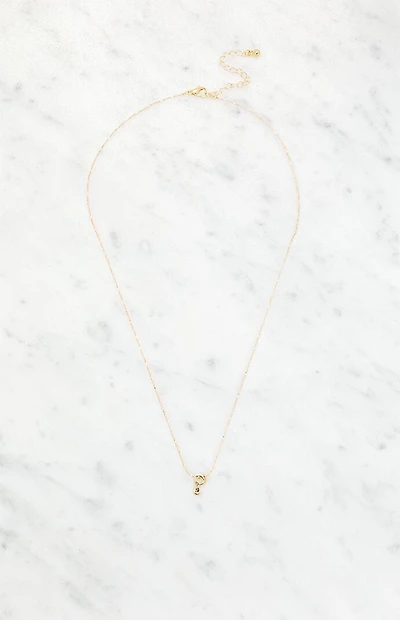 LA Hearts P Initial 14K Gold Plated Necklace