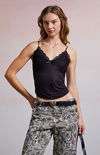 Third Charm Eve Lace Trim Tank Top