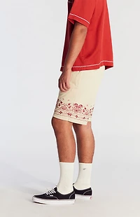 Pacsun Tan Embroidered Mesh Basketball Shorts