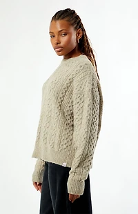 Daisy Street Teddy Cable Knit Sweater
