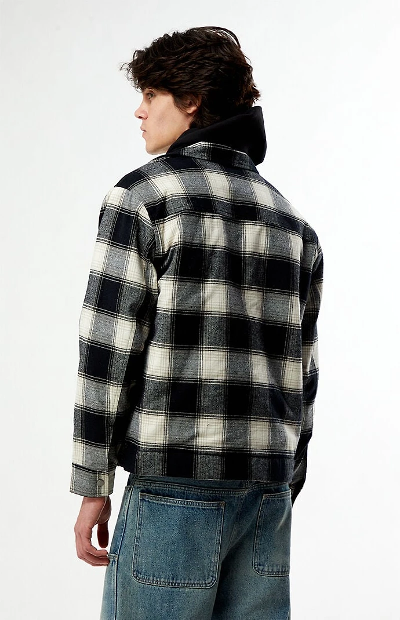 Pacsun Sherpa Plaid Zip Shacket