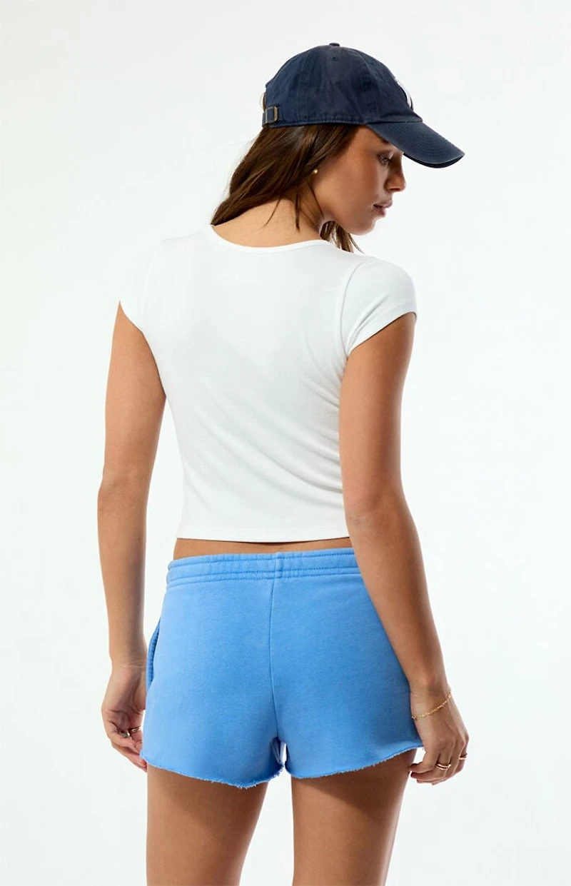 Pacsun Blue Ultra Soft Fleece Core Mini Sweat Shorts