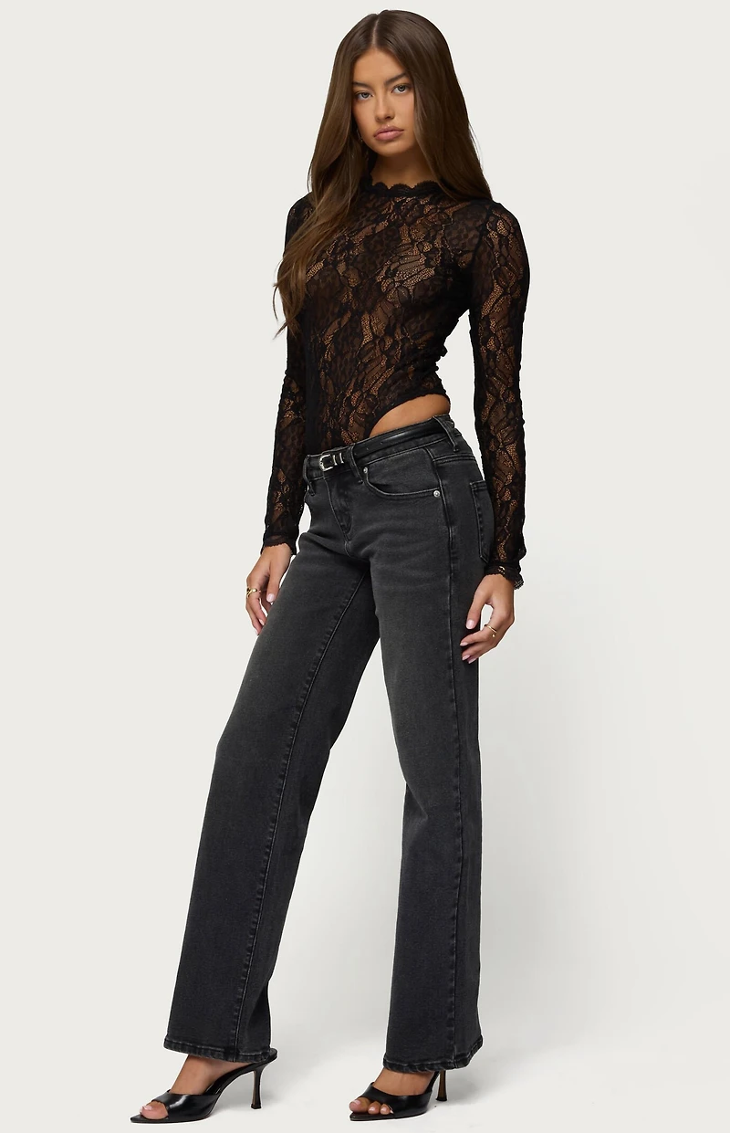 Edikted Rosalinda Sheer Lace Bodysuit
