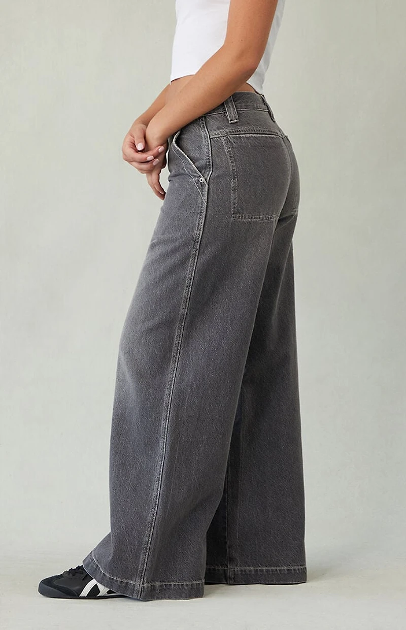 Pacsun Sloane Ultra Baggy Jeans Contrast Stitch Gray
