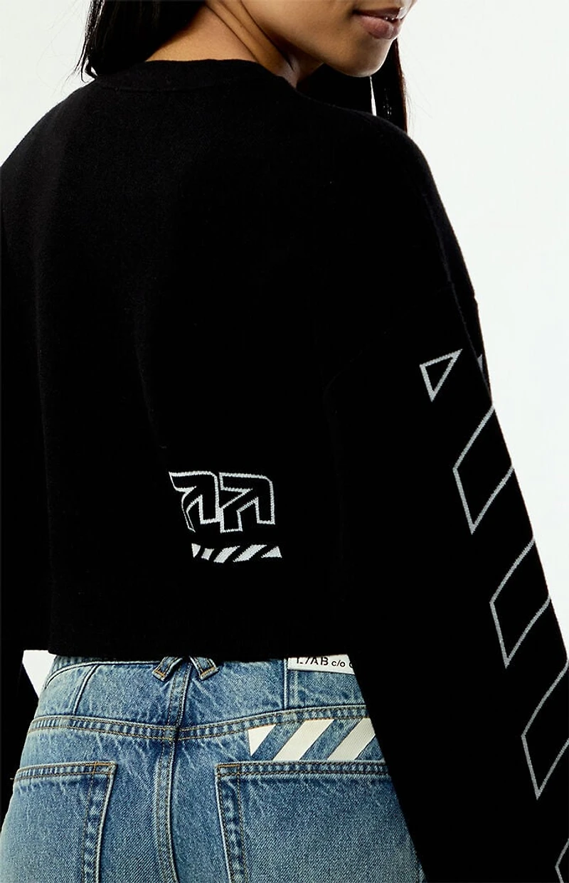L/AB c/o Off-White Crew Neck Cropped Sweater