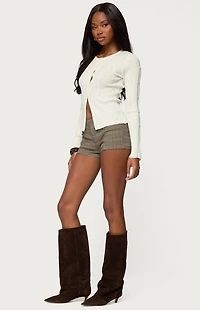 Edikted Maureen Button Ribbed Knit Cardigan