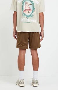 Pacsun Brown Aaron Mesh Volley Shorts