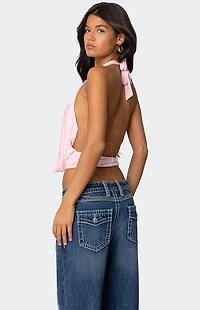 Edikted Deep Cowl Neck Open Back Top