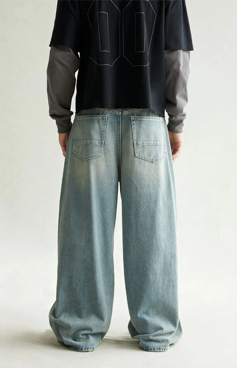 Pacsun Ryder Ultra Baggy Jeans Medium Blue Tinted