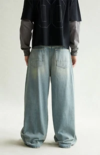 Pacsun Ryder Ultra Baggy Jeans Medium Blue Tinted