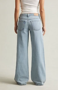 Pacsun Casey Low Rise Baggy Jeans Light Blue Washed