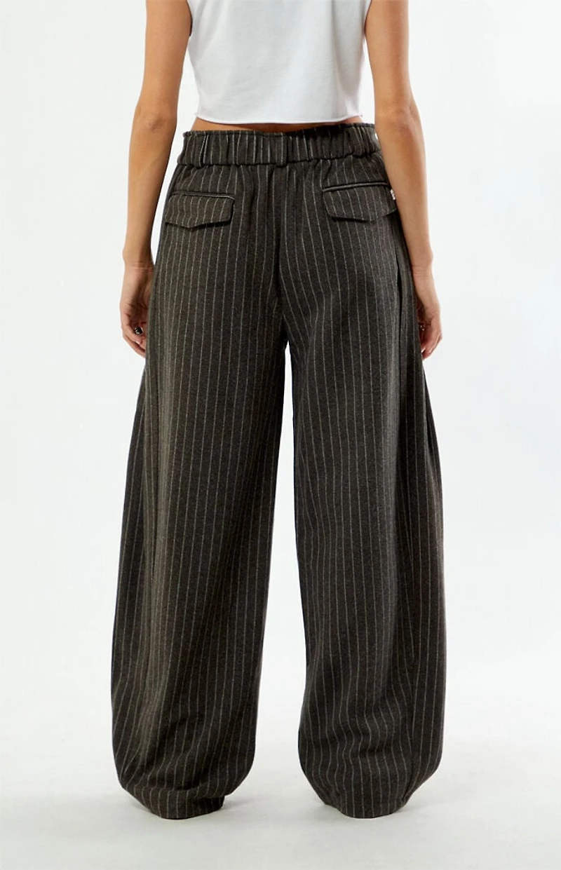 Daisy Street Pinstripe Dove Low Rise Baggy Trousers