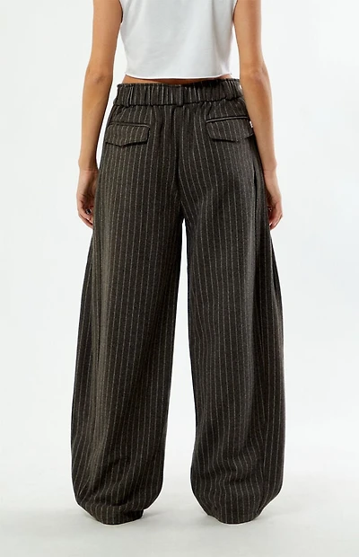 Daisy Street Pinstripe Dove Low Rise Baggy Trousers