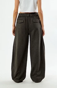 Daisy Street Pinstripe Dove Low Rise Baggy Trousers
