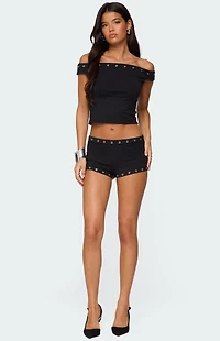 Edikted Neriah Grommet Micro Shorts