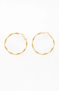 LA Hearts Gold Twisted Hoop Earrings