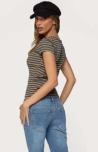 Edikted Maddex Striped Ribbed Top