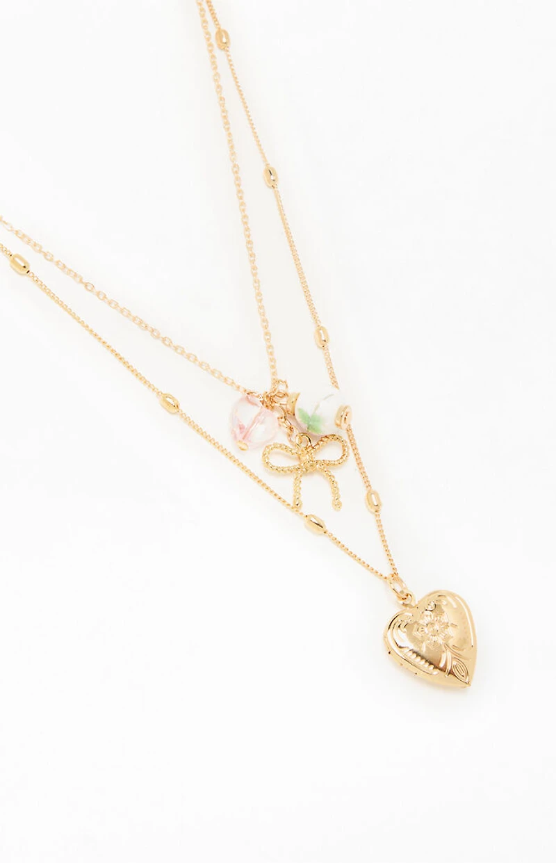 LA Hearts Azalea Layered Necklace