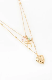 LA Hearts Azalea Layered Necklace