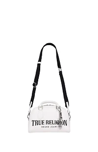 True Religion White Bombe Logo Satchel