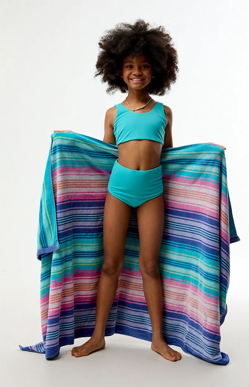 Pacsun Kids Teal Tank & High Waisted Bikini Set