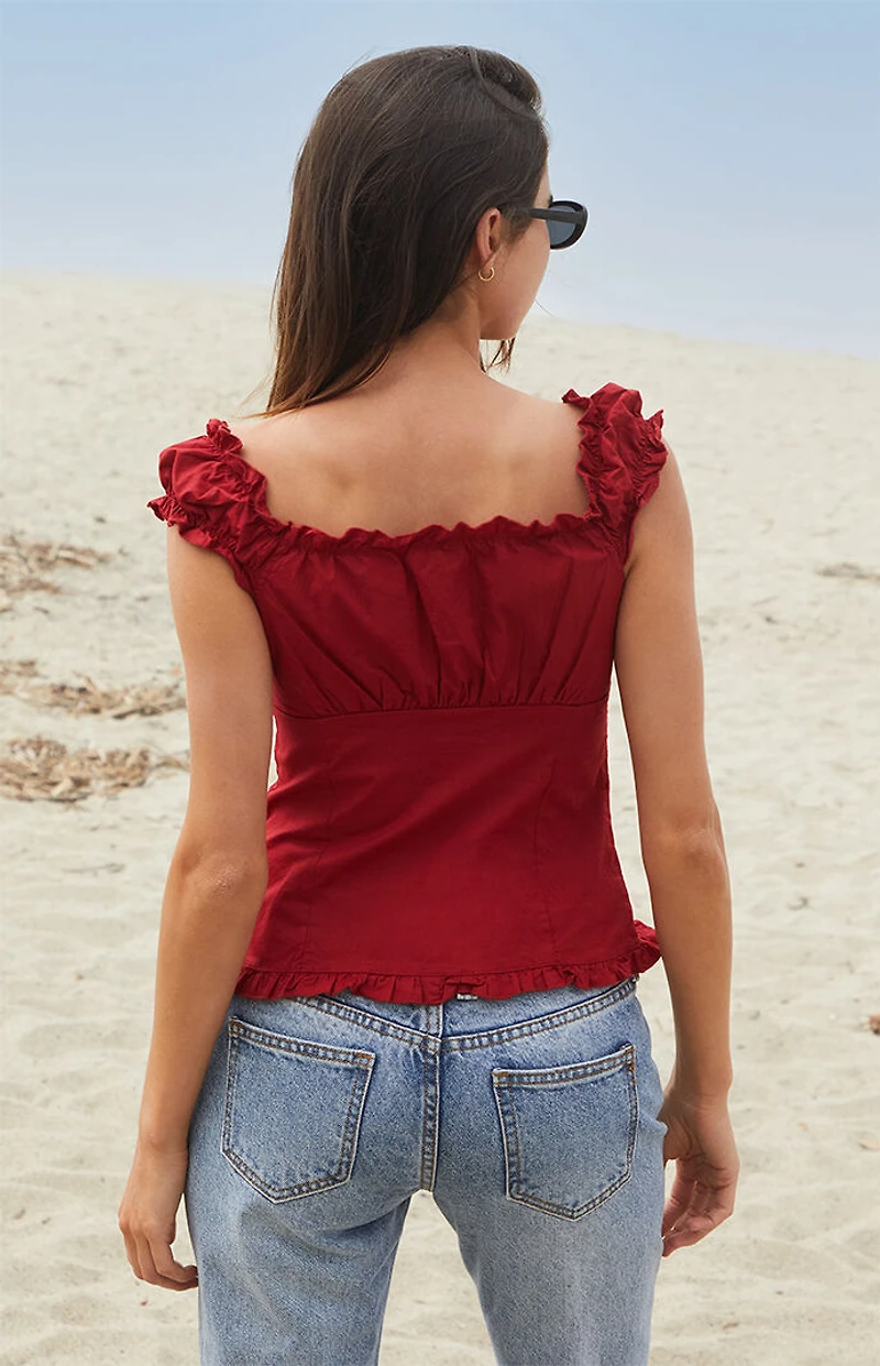 John Galt Red Elena Top