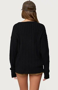 Edikted Francine Oversized V Neck Cardigan