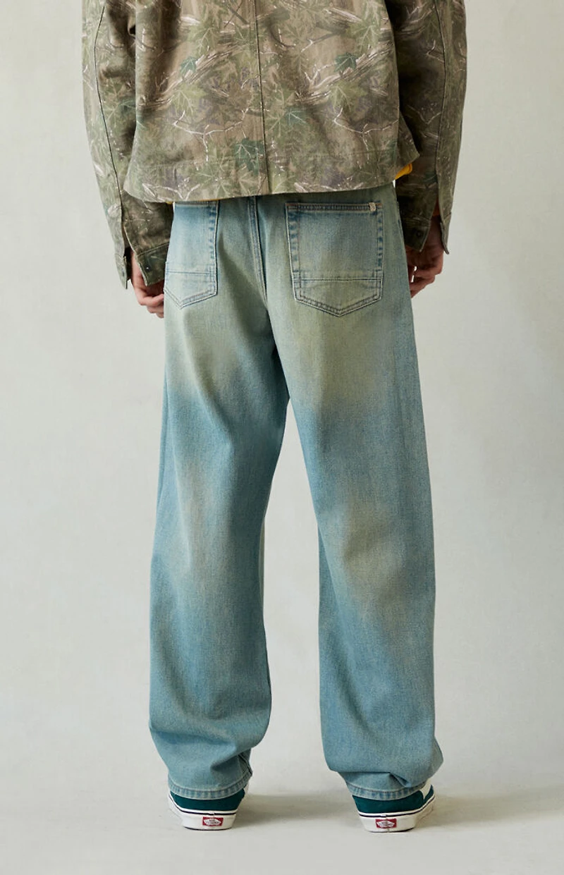 Pacsun Dylan Baggy Jeans Light Blue Green Tinted