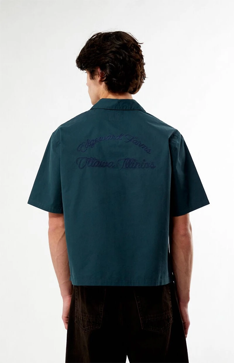 Pacsun Farms Green Woven Camp Shirt