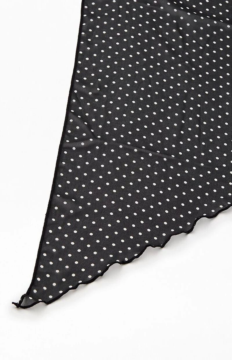 John Galt Black and White Polka Dot Scarf