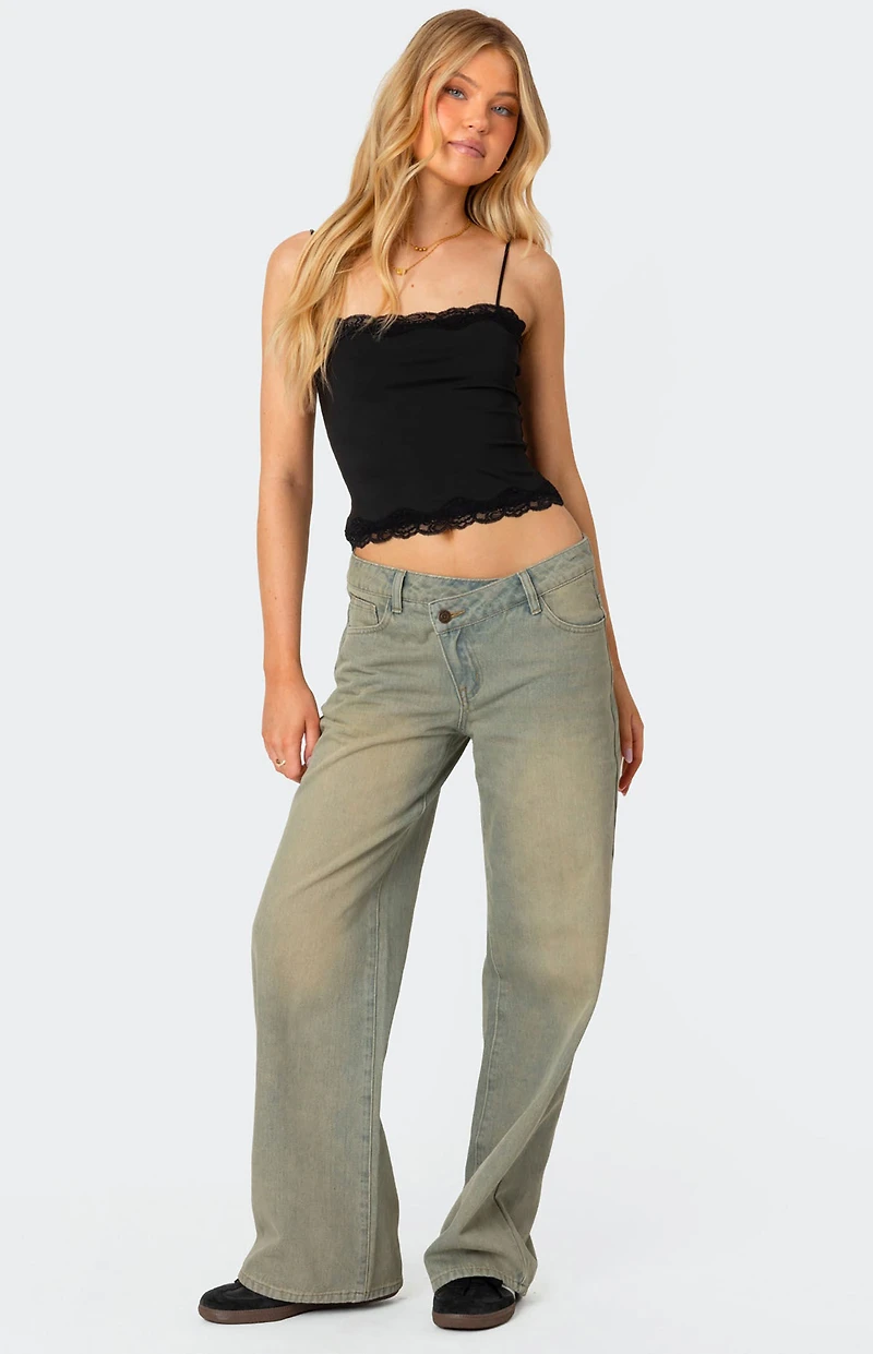 Edikted Cruella Lace Trim Tank Top