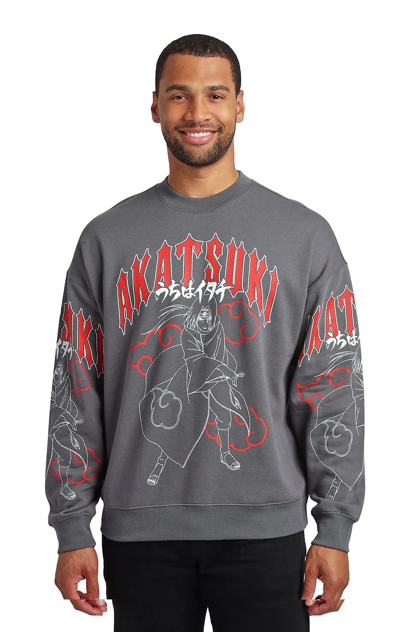 Naruto Akatsuki Kanji Crew Neck Sweatshirt