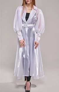AZALEA WANG Cassara Sheer Trench Coat