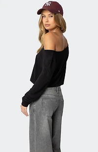 Edikted Cropped Off Shoulder Top