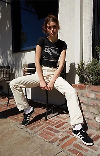 John Galt White Corduroy Straight Leg Pants
