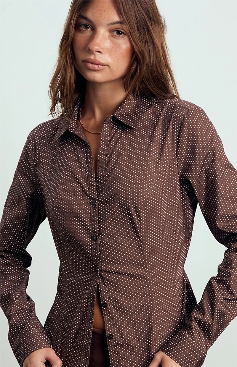 Beverly and Beck Sawyer Tie Back Long Sleeve Button Down Shirt