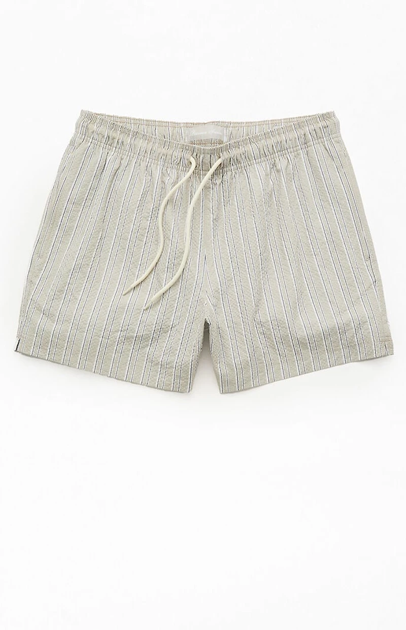 Pacsun Sunset Striped Seersucker 4.5" Swim Trunks