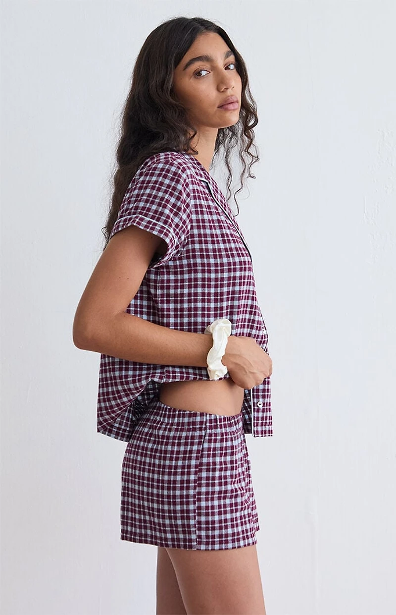PS GOODNIGHT Flannel Mini Pajama Shorts