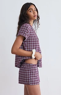PS GOODNIGHT Flannel Mini Pajama Shorts