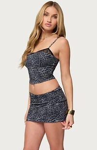 Edikted Edin Leopard Print Mesh Bra Top