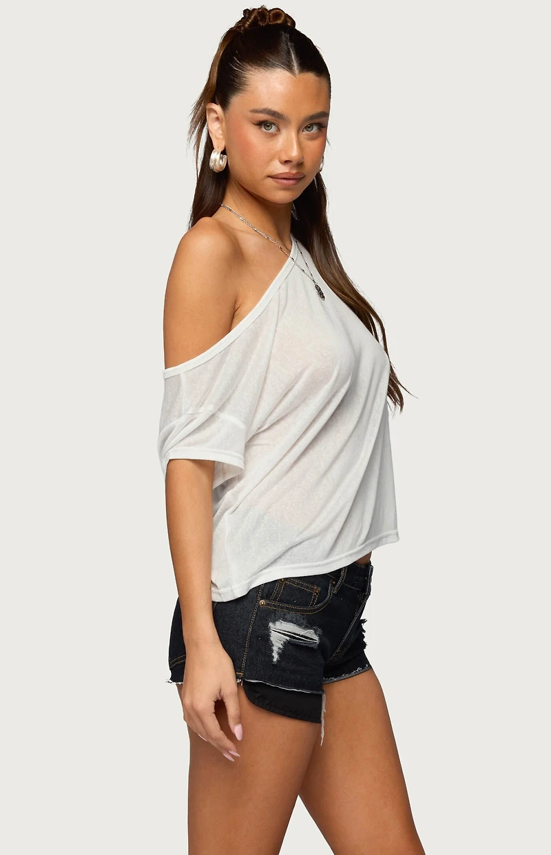 Edikted Amora Off Shoulder Sheer Top