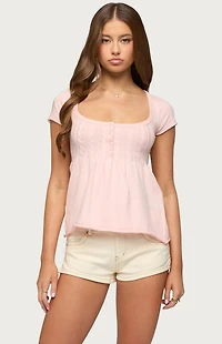 Edikted Ulyana Cable Knit Babydoll Top