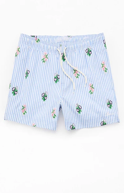 Pacsun Striped Bouquet 4.5" Swim Trunks