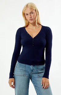 Your Favorite Payton Long Sleeve Henley Top