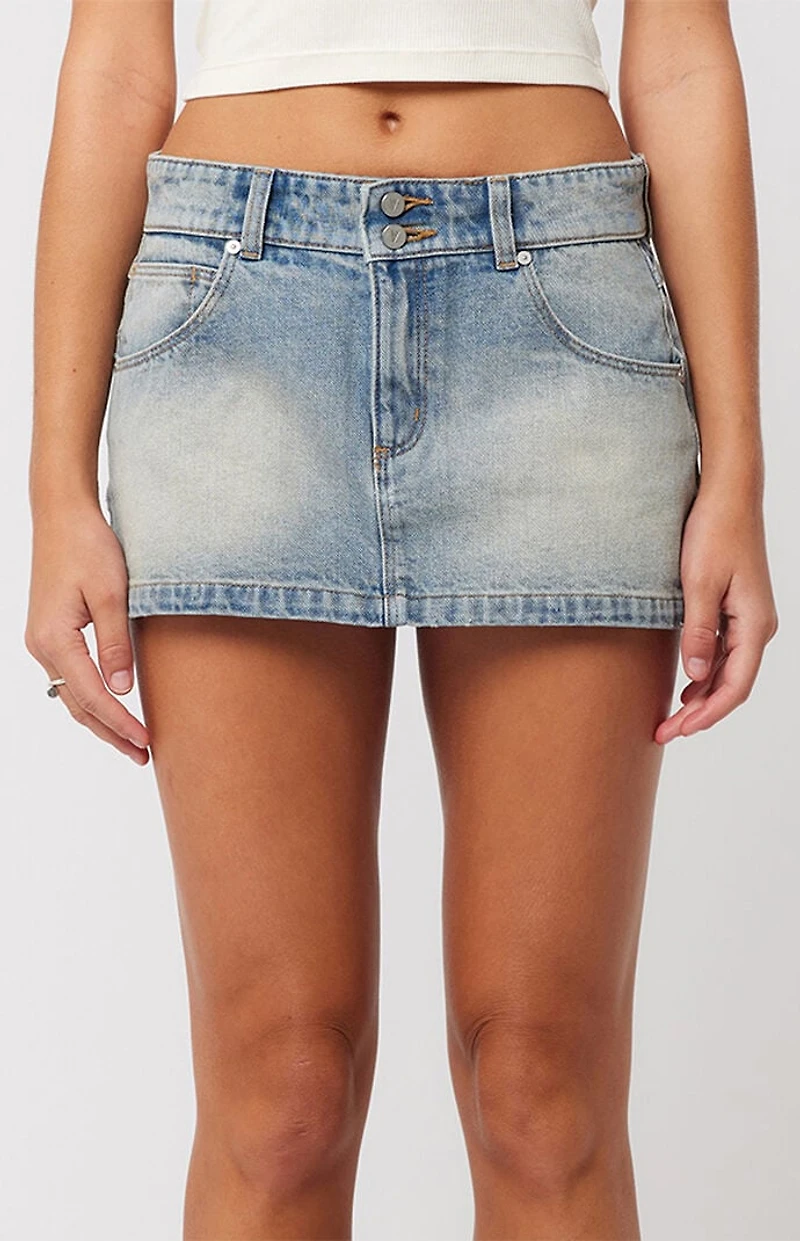 ABRAND 99 Caitlin Low Rise Denim Mini Skirt
