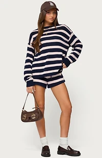Edikted Amaris Striped Knit Shorts