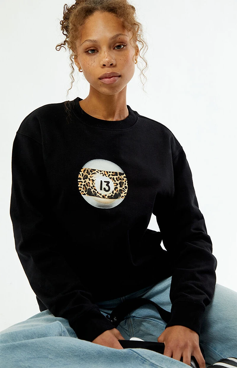 PS / LA Pool Ball Leopard Crew Neck Sweatshirt
