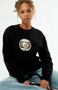 PS / LA Pool Ball Leopard Crew Neck Sweatshirt