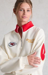 WILD COLLECTIVE x NFL Kansas City Chiefs Quarter Zip Fleece Sweatshirt